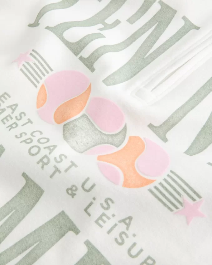 Easy Tennis Graphic Half-Zip Cutoff Sweatshirt,Easy Tennis Graphic Half-Zip Cutoff Sweatshirt