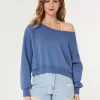 Easy Terry Off-the-Shoulder Sweatshirt,Easy Terry Off-the-Shoulder Sweatshirt