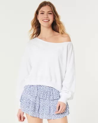 Easy Terry Off-the-Shoulder Sweatshirt,Easy Terry Off-the-Shoulder Sweatshirt