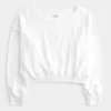 Easy Terry Off-the-Shoulder Sweatshirt,Easy Terry Off-the-Shoulder Sweatshirt