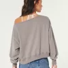 Easy Terry Off-the-Shoulder Sweatshirt,Easy Terry Off-the-Shoulder Sweatshirt