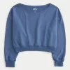 Easy Terry Off-the-Shoulder Sweatshirt,Easy Terry Off-the-Shoulder Sweatshirt