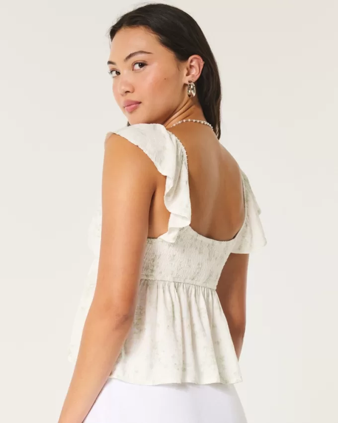 Easy Tie-Front Babydoll Top,Easy Tie-Front Babydoll Top