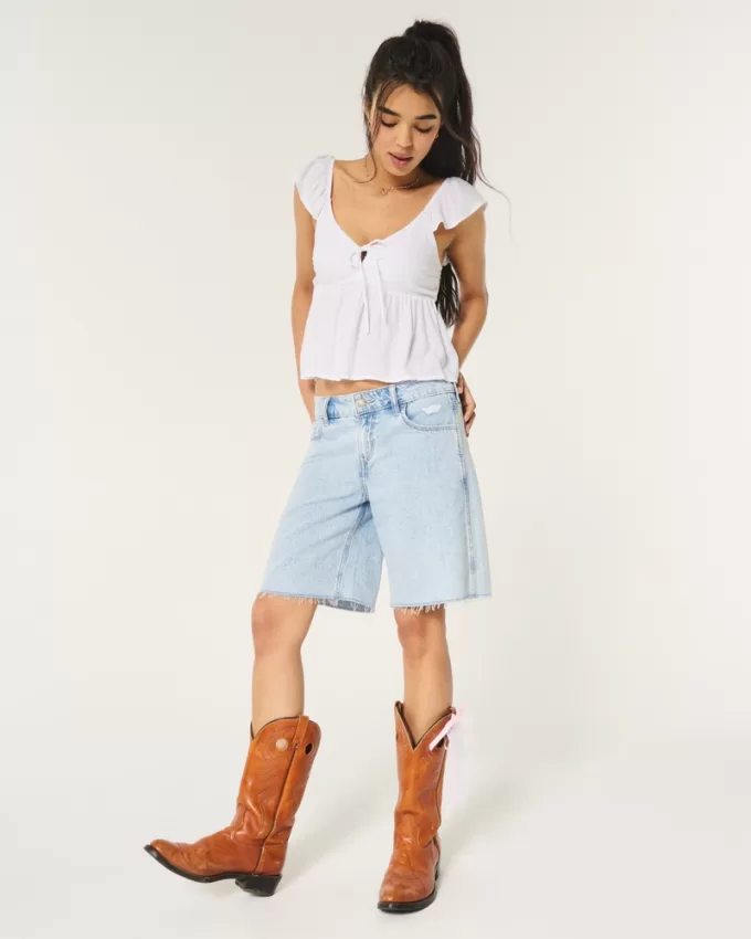 Easy Tie-Front Babydoll Top,Easy Tie-Front Babydoll Top