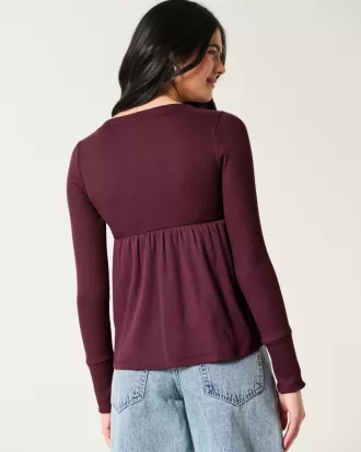 Easy Wrap-Front Babydoll Top,Easy Wrap-Front Babydoll Top