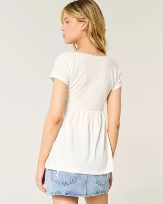 Easy Wrap-Front Babydoll Top,Easy Wrap-Front Babydoll Top