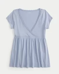 Easy Wrap-Front Babydoll Top,Easy Wrap-Front Babydoll Top