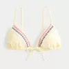 Embroidered Triangle Bikini Top,Embroidered Triangle Bikini Top