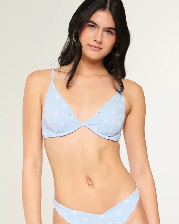 Eyelet Underwire Bikini Top,Eyelet Underwire Bikini Top