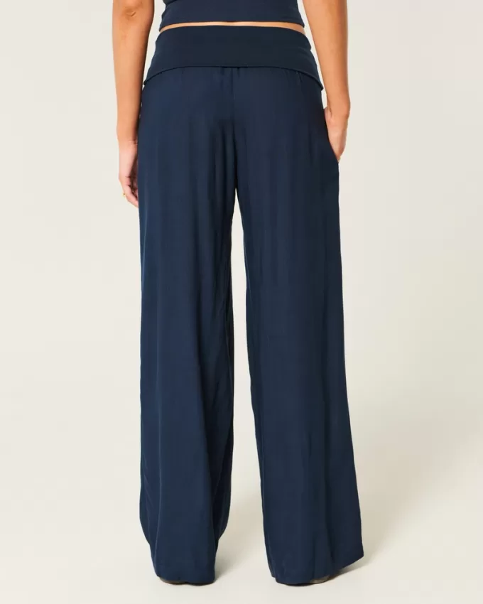 Foldover Waist Super Baggy Pants,Foldover Waist Super Baggy Pants