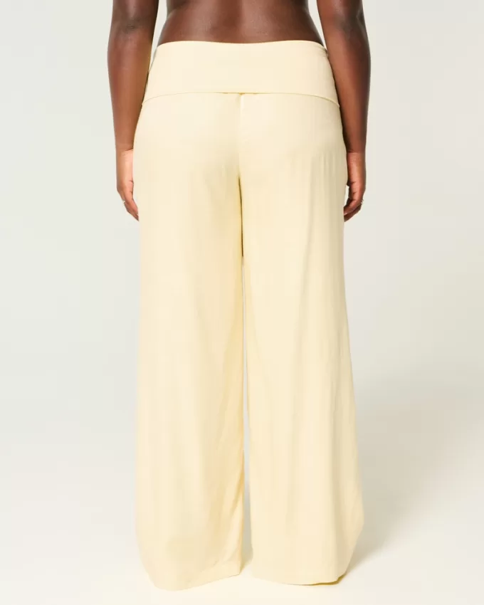 Foldover Waist Super Baggy Pants,Foldover Waist Super Baggy Pants