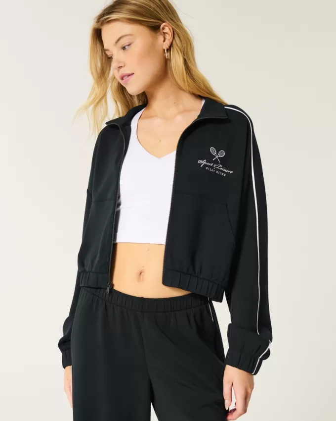 Gilly Hicks Active Cooldown Crop Track Jacket,Gilly Hicks Active Cooldown Crop Track Jacket
