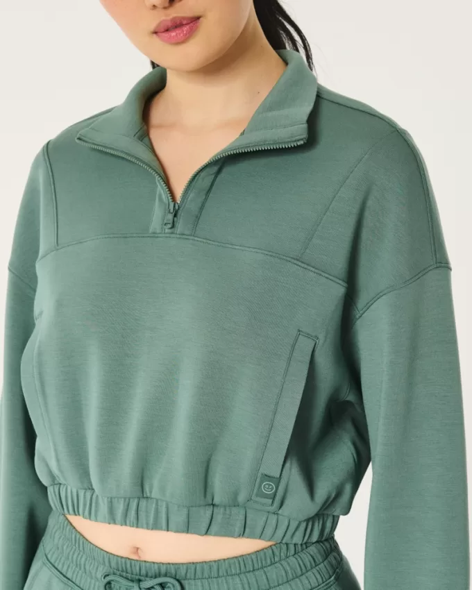 Gilly Hicks Active Cooldown Quarter-Zip Top,Gilly Hicks Active Cooldown Quarter-Zip Top