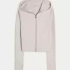 Gilly Hicks Active Recharge Hooded Crop Zip-Up Top,Gilly Hicks Active Recharge Hooded Crop Zip-Up Top