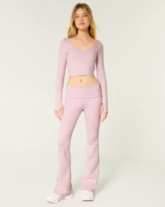 Gilly Hicks Active Recharge Long-Sleeve Plunge Top,Gilly Hicks Active Recharge Long-Sleeve Plunge Top