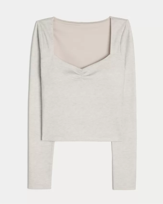 Gilly Hicks Active Recharge Ruched Sweetheart Top,Gilly Hicks Active Recharge Ruched Sweetheart Top