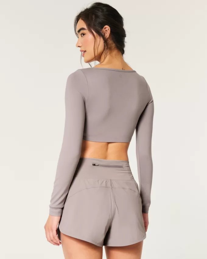 Gilly Hicks Active Recharge Ultra-Crop Long-Sleeve Top,Gilly Hicks Active Recharge Ultra-Crop Long-Sleeve Top