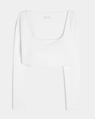 Gilly Hicks Active Recharge Ultra-Crop Long-Sleeve Top,Gilly Hicks Active Recharge Ultra-Crop Long-Sleeve Top