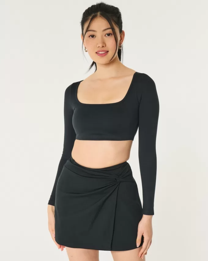 Gilly Hicks Active Recharge Ultra-Crop Long-Sleeve Top,Gilly Hicks Active Recharge Ultra-Crop Long-Sleeve Top