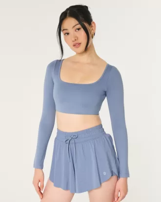 Gilly Hicks Active Recharge Ultra-Crop Long-Sleeve Top,Gilly Hicks Active Recharge Ultra-Crop Long-Sleeve Top