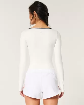 Gilly Hicks Active Recharge Under-Bust Long-Sleeve Top,Gilly Hicks Active Recharge Under-Bust Long-Sleeve Top