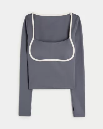 Gilly Hicks Active Recharge Under-Bust Long-Sleeve Top,Gilly Hicks Active Recharge Under-Bust Long-Sleeve Top