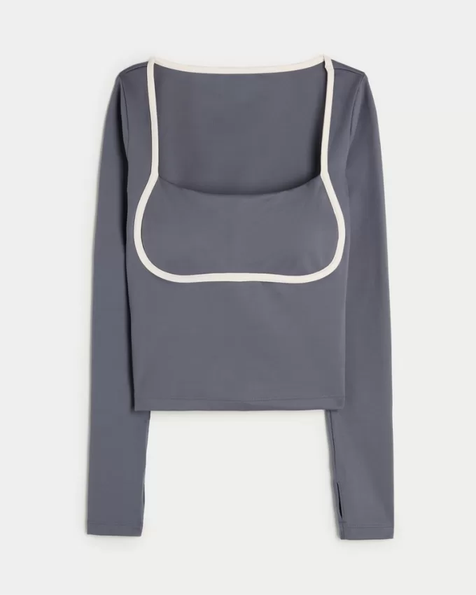 Gilly Hicks Active Recharge Under-Bust Long-Sleeve Top,Gilly Hicks Active Recharge Under-Bust Long-Sleeve Top