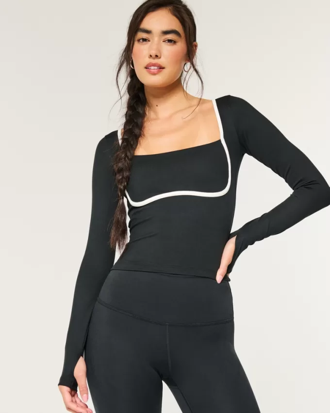 Gilly Hicks Active Recharge Under-Bust Long-Sleeve Top,Gilly Hicks Active Recharge Under-Bust Long-Sleeve Top