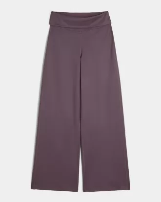 Gilly Hicks Active Recharge Wide-Leg Foldover Waist Pants,Gilly Hicks Active Recharge Wide-Leg Foldover Waist Pants