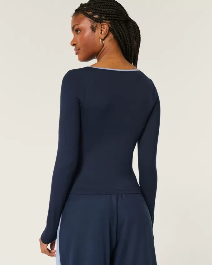 Gilly Hicks Active Tipped Wrap Top,Gilly Hicks Active Tipped Wrap Top