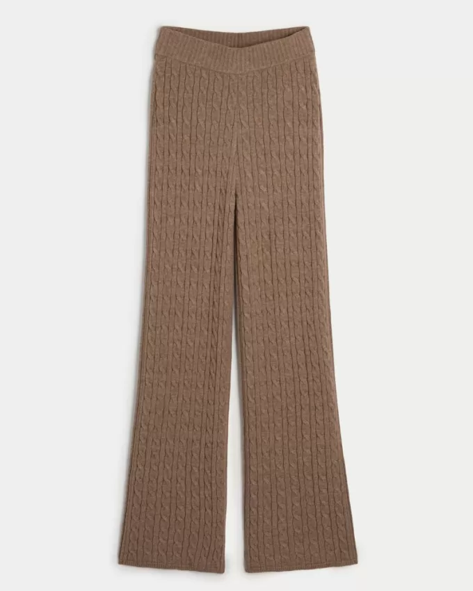 Gilly Hicks Cable-Knit Straight Pants,Gilly Hicks Cable-Knit Straight Pants