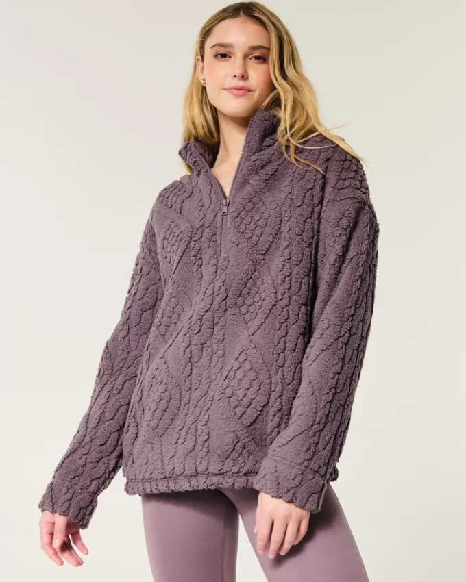 Gilly Hicks Cozy Quarter-Zip Sweatshirt,Gilly Hicks Cozy Quarter-Zip Sweatshirt