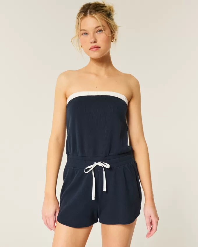 Gilly Hicks Cozy Strapless Waffle Onesie,Gilly Hicks Cozy Strapless Waffle Onesie