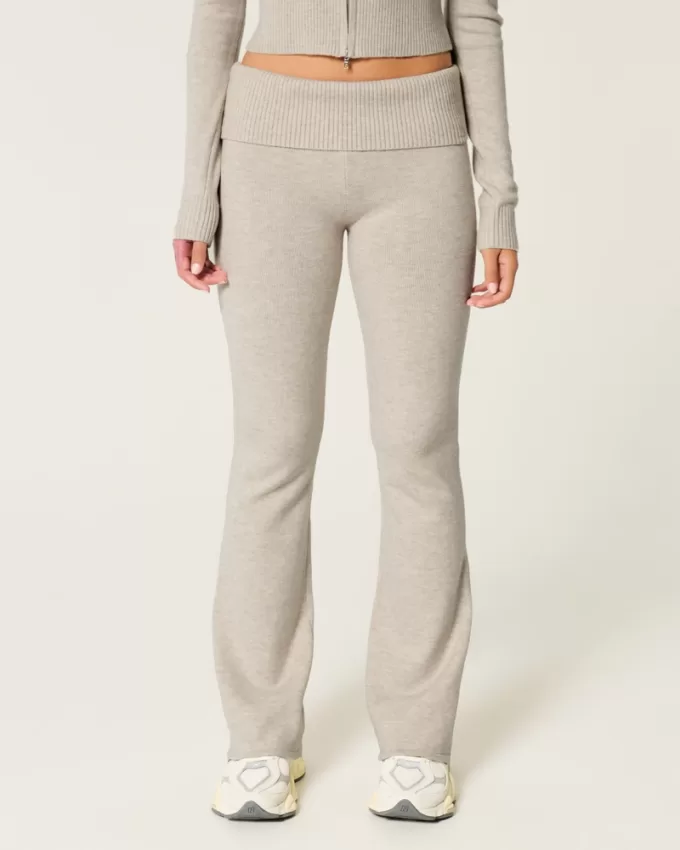 Gilly Hicks Cozy Sweater-Knit Foldover Waist Boot Pants,Gilly Hicks Cozy Sweater-Knit Foldover Waist Boot Pants