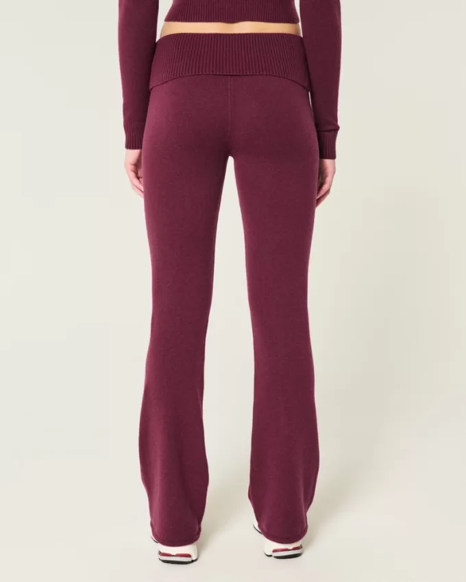 Gilly Hicks Cozy Sweater-Knit Foldover Waist Boot Pants,Gilly Hicks Cozy Sweater-Knit Foldover Waist Boot Pants