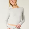 Gilly Hicks Cozy Waffle Boat-Neck Top,Gilly Hicks Cozy Waffle Boat-Neck Top