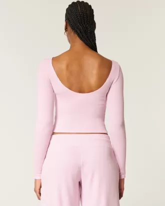 Gilly Hicks Cozy Waffle Boat-Neck Top,Gilly Hicks Cozy Waffle Boat-Neck Top