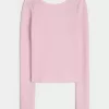 Gilly Hicks Cozy Waffle Boat-Neck Top,Gilly Hicks Cozy Waffle Boat-Neck Top