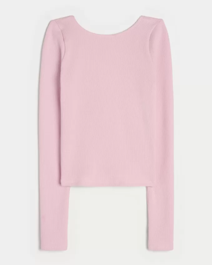 Gilly Hicks Cozy Waffle Boat-Neck Top,Gilly Hicks Cozy Waffle Boat-Neck Top