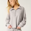 Gilly Hicks Cozy Waffle Quarter-Zip Top,Gilly Hicks Cozy Waffle Quarter-Zip Top