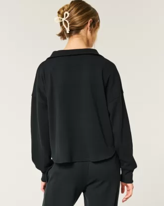 Gilly Hicks Cozy Waffle Quarter-Zip Top,Gilly Hicks Cozy Waffle Quarter-Zip Top