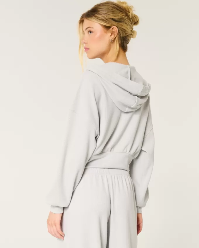 Gilly Hicks Cozy Waffle Zip-Up Hoodie,Gilly Hicks Cozy Waffle Zip-Up Hoodie