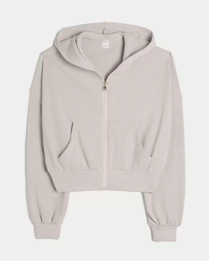 Gilly Hicks Cozy Waffle Zip-Up Hoodie,Gilly Hicks Cozy Waffle Zip-Up Hoodie