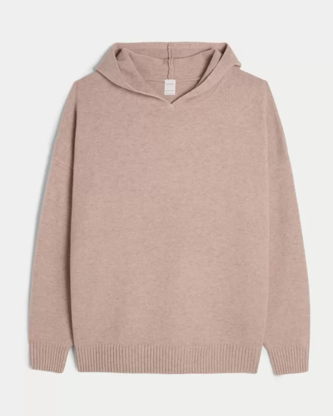 Gilly Hicks Oversized Sweater-Knit Hoodie,Gilly Hicks Oversized Sweater-Knit Hoodie