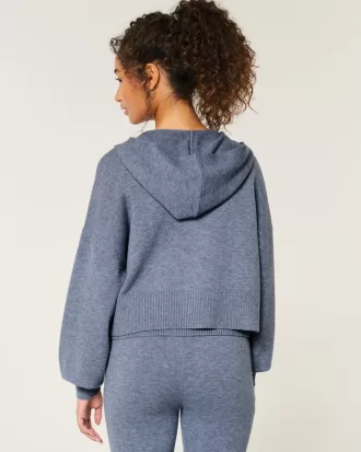 Gilly Hicks Relaxed Sweater-Knit Zip-Up Hoodie,Gilly Hicks Relaxed Sweater-Knit Zip-Up Hoodie