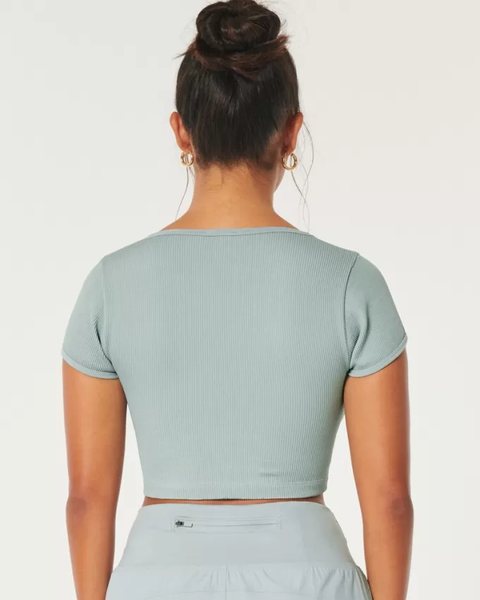 Gilly Hicks Ribbed Seamless Fabric Scoop Top,Gilly Hicks Ribbed Seamless Fabric Scoop Top