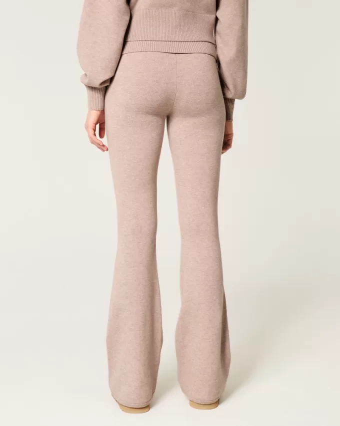 Gilly Hicks Sweater-Knit Foldover Waist Flare Pants,Gilly Hicks Sweater-Knit Foldover Waist Flare Pants