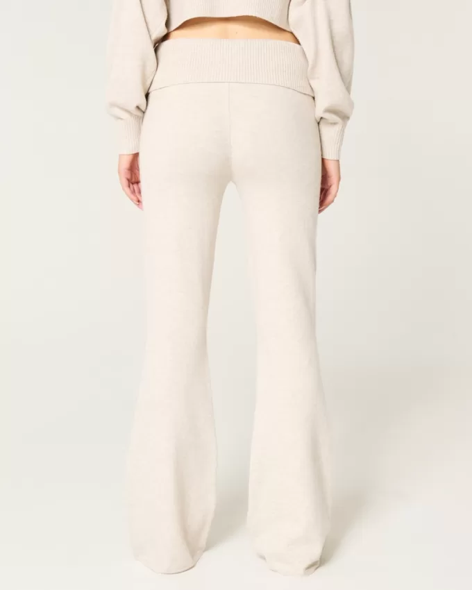 Gilly Hicks Sweater-Knit Foldover Waist Flare Pants,Gilly Hicks Sweater-Knit Foldover Waist Flare Pants