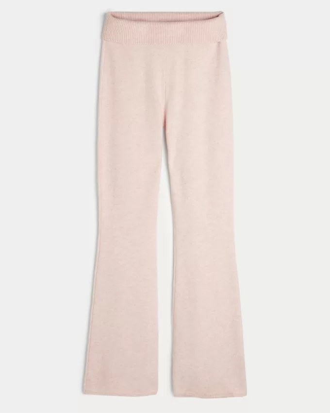 Gilly Hicks Sweater-Knit Foldover Waist Flare Pants,Gilly Hicks Sweater-Knit Foldover Waist Flare Pants