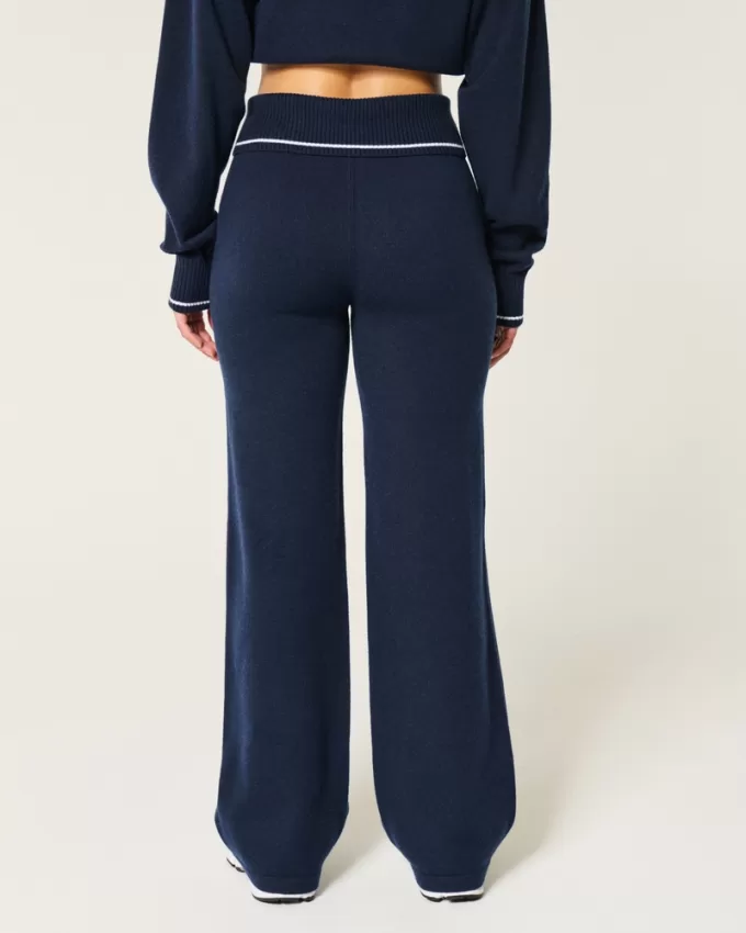 Gilly Hicks Sweater-Knit Foldover Waist Straight Pants,Gilly Hicks Sweater-Knit Foldover Waist Straight Pants